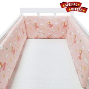 Cot Liner Headboard Bumper Padded Side Protectors Protect All Round Crib Rail Cover Baby Bed Baby Boys Girls Nursery Breathable Crib Bed Liner Bumper Cot Bumper Mesh(B08
