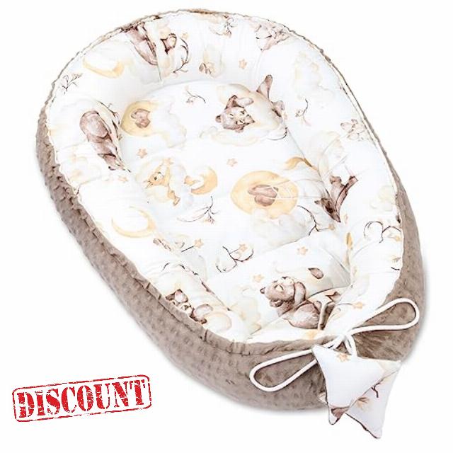 Baby Nest - Baby Nest for Newborns Minky Baby Nest for Crib Versatile Portable Nest Cuddle Nest Accessory for Crib Warm Winter Cocoon Bear Khaki