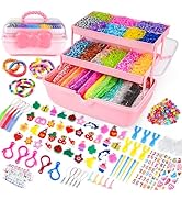 Sanlebi 15000+ Pcs Loom Band Kit - 32 Colors DIY Charm Bracelet Making Kits with Loom Band Board ...