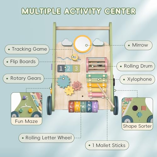 10 in 1 Colorful Learning Activity Center for Toddlers 12 Month Gift with Shapes