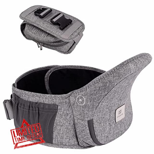 Bebamour Baby Carrier Hip Seat 0-36 Months Lightweight 3 in 1 Baby Carrier Newborn to Toddler HipSeat (with Waist Extender
