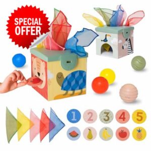 Taf Toys Magic Tissue Box Toy for Infant & Toddlers. Colour Matching & Sorting Toy. Includes 5 Tissues