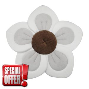 PandaEar Baby Bath Pad for Infant Newborn | Soft Flower 5 Petals for Sink Bathtub Essentials Shower Gift (Grey)