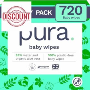 Pura Eco Friendly Baby Water Wipes 12 x 60 per pack
