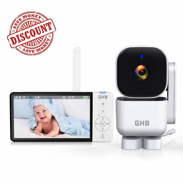 GHB Baby Monitor with Camera and Night Vision 5'' HD 720P