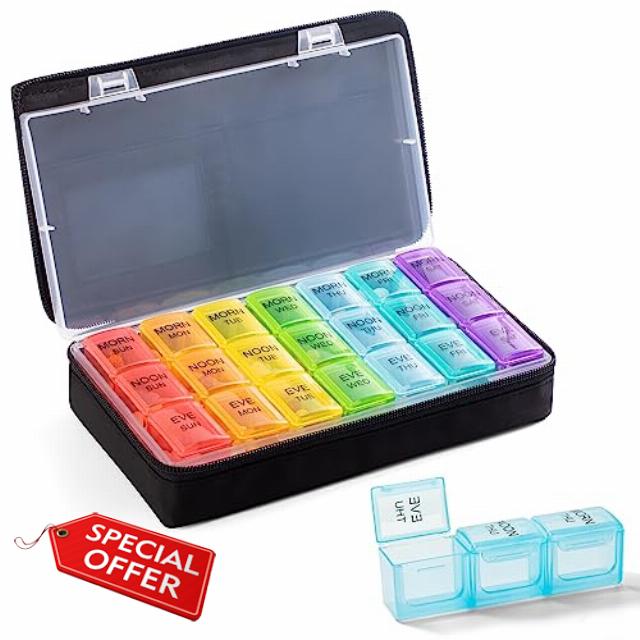 Travel Pill Organizer 3 Times a Day