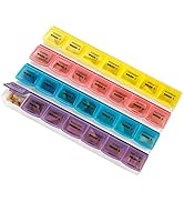 Weekly Pill Organizer - (Pack of 2) 21 Day Pill Planners for Pills Vitamins & Medication, 3 Times...