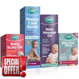 4 Pack Colief Baby Skin Care Essential Set | Newborn Bundle | Natural Nappy Care Spray