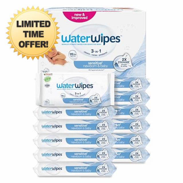 WaterWipes Sensitive+ Newborn & Baby Wipes