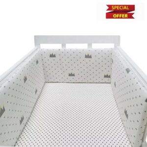 Cot Liner Headboard Bumper Padded Side Protectors Protect All Round Crib Rail Cover Baby Bed Baby Boys Girls Nursery Breathable Crib Bed Liner Bumper Cot Bumper Mesh(B14
