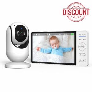 GHB Baby Monitor with Camera and Night Vision 7'' 1080P HD 5000mAh IPS Screen