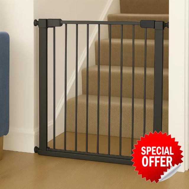 For Your Little One Pressure Fit Safety Stair Gate – No Screws Needed | One-Hand Opening | Secure Baby & Pet Gate for Stairs