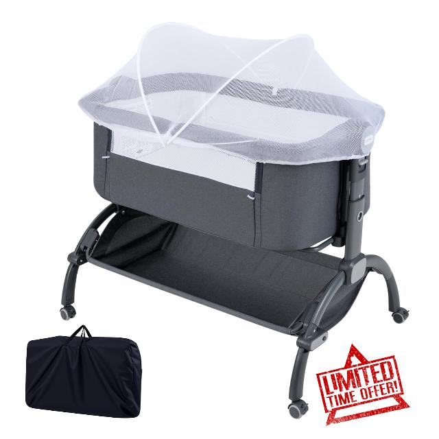GYMAX Baby Bedside Crib