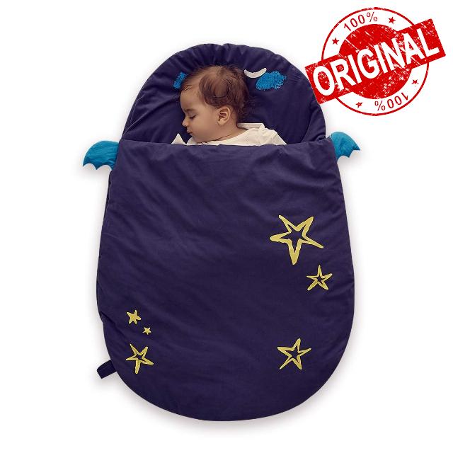Bebamour Anti-kick Baby Sleeping Bag 2.5 Tog Cotton Wearable Blanket Toddler Sleeping Bag with Sleeves Infant Walker Sleepsack(Dark Blue/50-85cm/0-18Months)