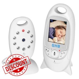 GHB Baby Monitor Video Baby Monitor Wireless with Camera Night Vision Temperature Monitoring Lullaby Function 2 Way Talk