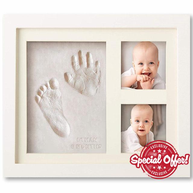 Baby Handprint Footprint Makers Kit Keepsake Photo Framed Pictures for Newborn Boys & Girls