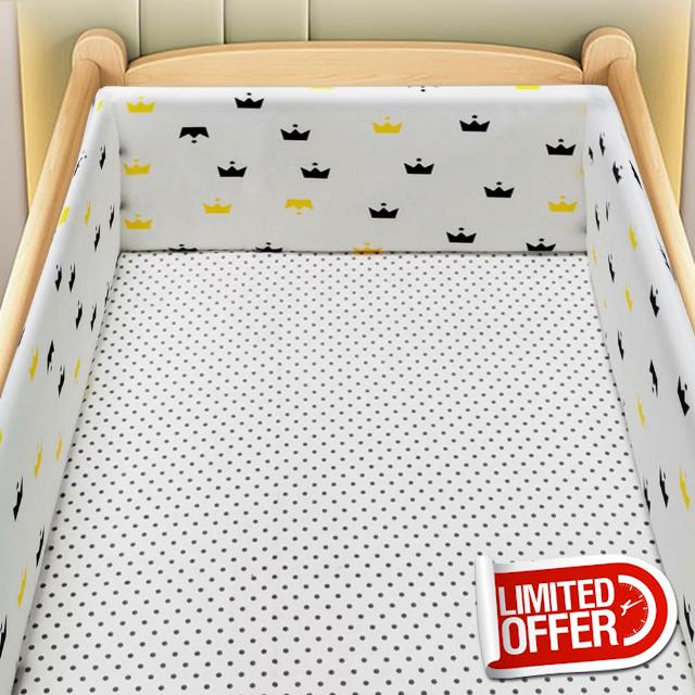 RZYW Headboard Padded Adjustable Baby Cot Bumper Set Breathable Crib Bed Liner Bumper Cot Padding for Sides Padded Side Protectors
