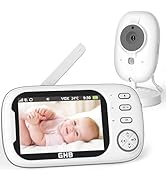 GHB Baby Monitor with Camera and Night Vision, 5'' HD Video Monitor, 720P, Remote Pan and Tilt, V...