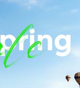 Partial view of large white text against a blue sky background. The visible letters spell 'Big S' with a green curved line or swoosh underneath.