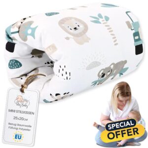 Small nursing pillow Breastfeeding and Nursing Pillow for on the go 20 cm - Nursing arm pillow and positioning pillow Baby arm nursing pillow made of soft cotton Oeko-Tex Africa white