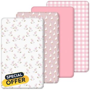 SmoothNovelty 4 Pack Baby Crib Sheets for Boys Girls