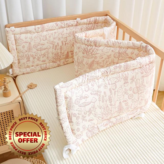 All Round Breathable Crib Bed Liner Bumper with Padded Side Protectors