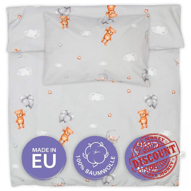 Totsy Baby Cot bed duvet cover set 100x135 cm - Cotton toddler quilt covers for girl and boy Set Comforter cover 100 x 135 cm and pillowcase 60 x 40 cm Oeko-Tex