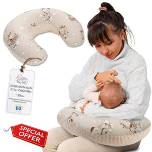 Pregnancy nursing and breastfeeding pillow 130 cm- breast feeding maternity pillows for baby and support sleeping for babies plush Oeko-Tex Giraffes