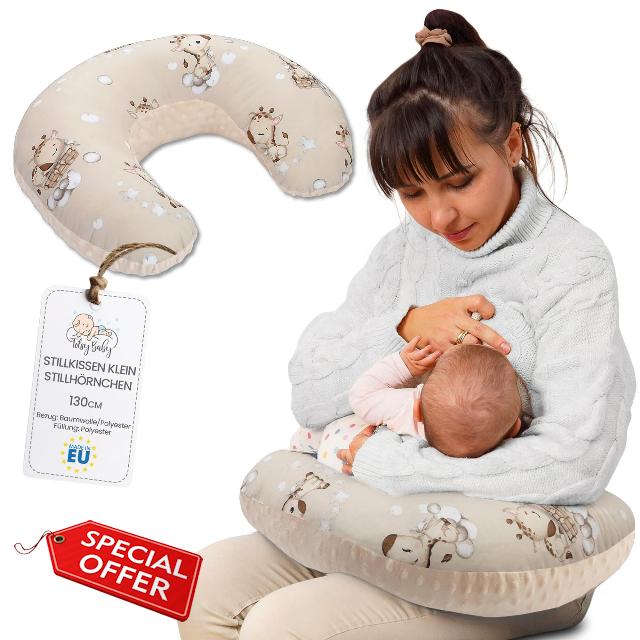 Pregnancy nursing and breastfeeding pillow 130 cm- breast feeding maternity pillows for baby and support sleeping for babies plush Oeko-Tex Giraffes