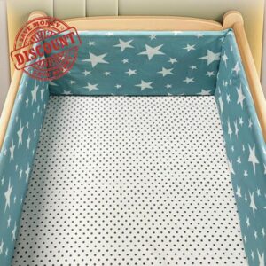 RZYW Headboard Padded Adjustable Baby Cot Bumper Set Breathable Crib Bed Liner Bumper Cot Padding for Sides Padded Side Protectors