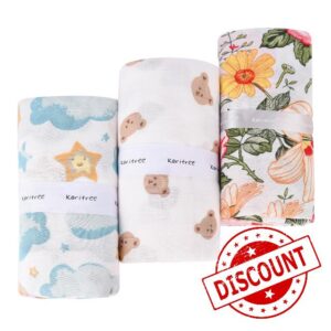 Bebamour Muslin Swaddle Blankets for Boys and Girls