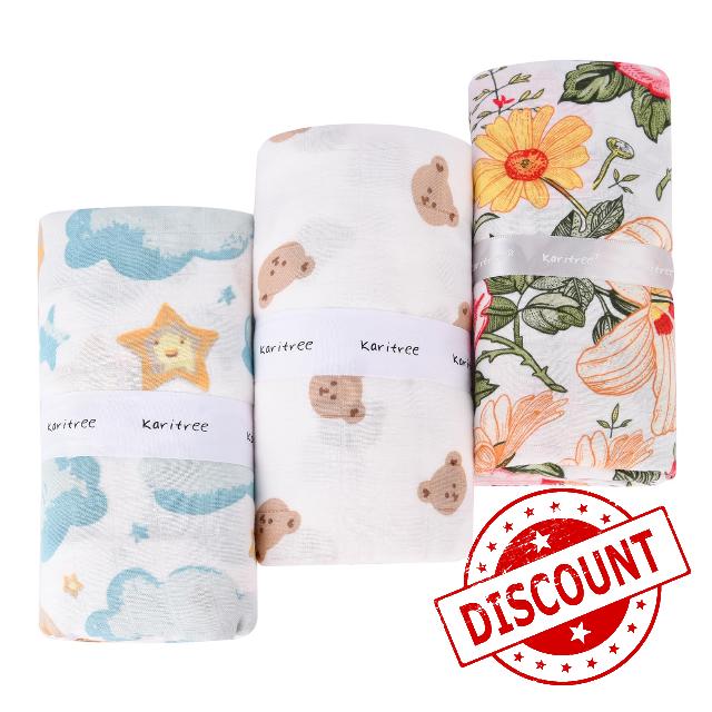Bebamour Muslin Swaddle Blankets for Boys and Girls