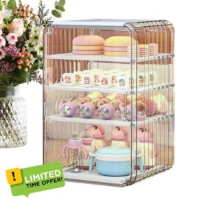Xvilmaun Baby Bottle Storage Organizer | Kitchen Cabinet Organizer | Clear Dustproof Bottle Holder for Kitchen Bathroom Table Bedroom Fridge Dorm Room Pantry Closet Organizatio