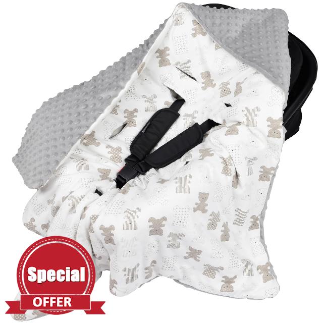 Bebamour Baby Car Seat Blanket Footmuff Universal Baby Blanket for Newborn Baby Swaddle Blanket