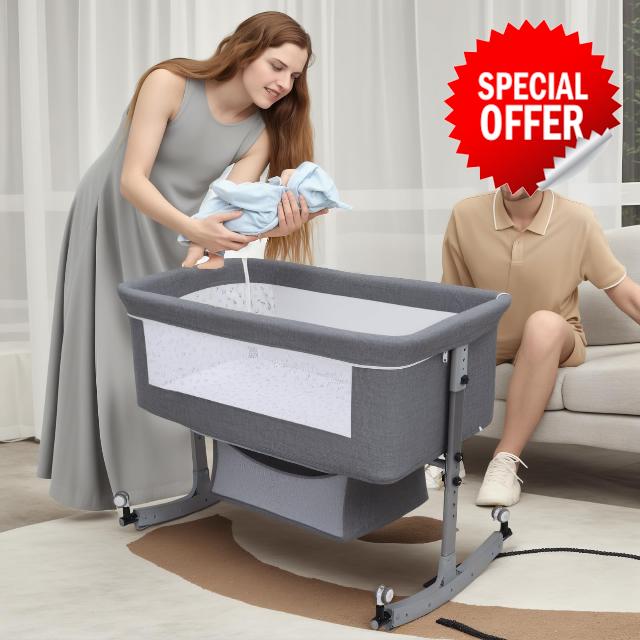 Tneukoom Bedside crib 3 in 1 Baby Crib
