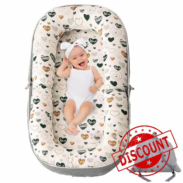 The FlexiNest Baby Nest Pod for Newborns – Foldable Baby Lounger Converts into Backpack