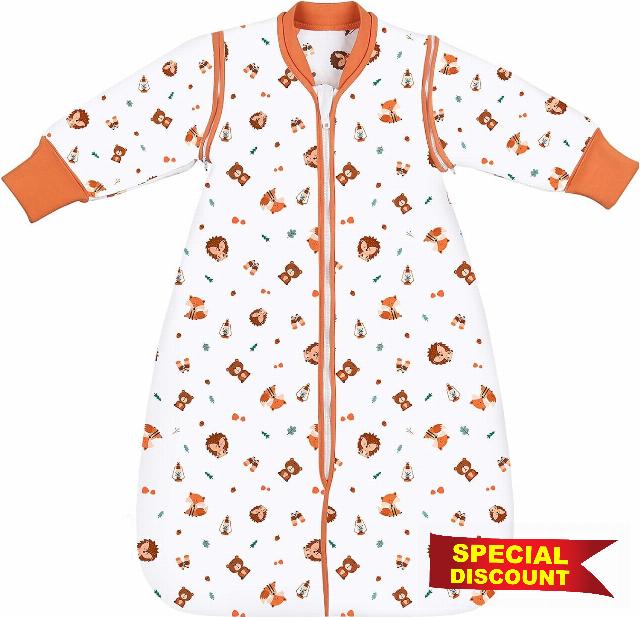 Lictin Baby Sleeping Bag 2.5TOG-Baby Wearable Blanket Winter with Removable Sleeves
