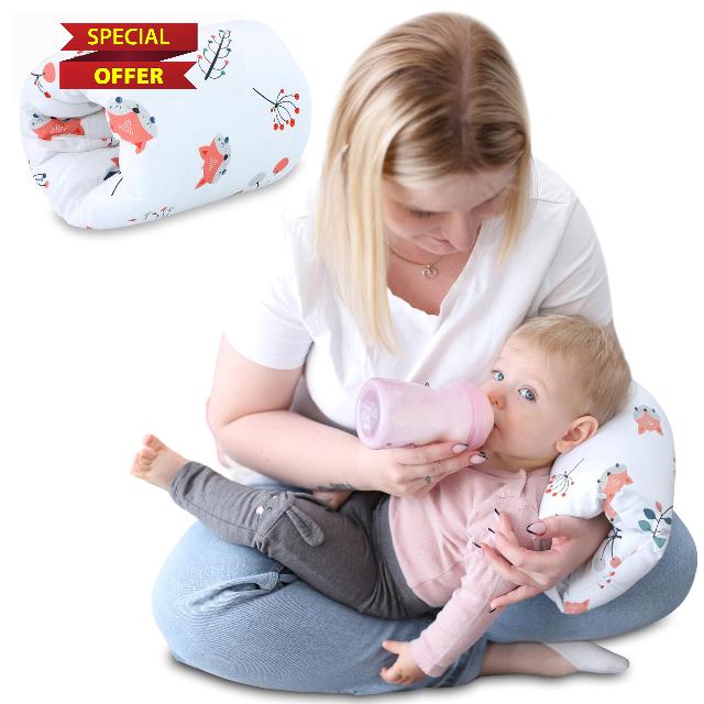 Small nursing pillow Breastfeeding and Nursing Pillow for on the go 20 cm - Nursing arm pillow and positioning pillow Baby arm nursing pillow made of soft cotton Oeko-Tex Fox