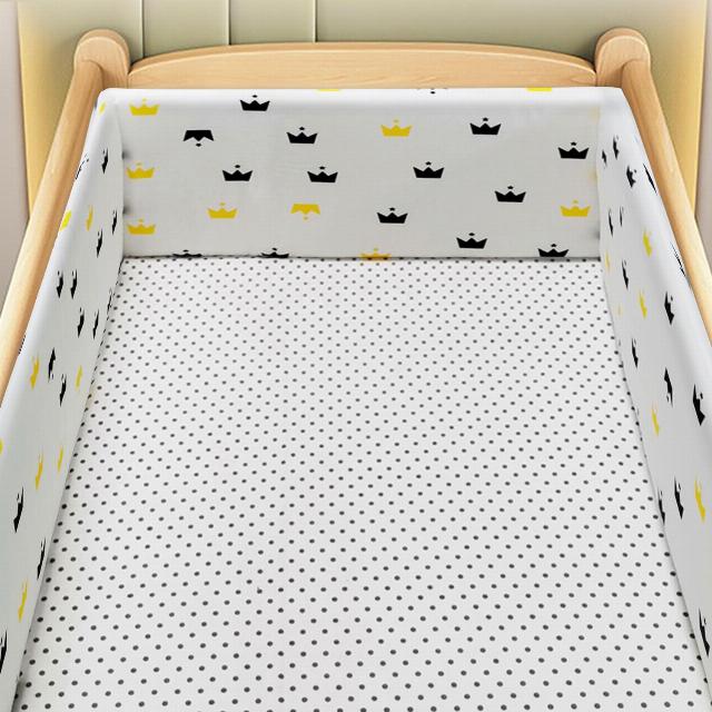 AZMAHT Baby Cot Bumpers Padded Side Protectors Cot Liner Adjustable Baby Cot Bumper Set Headboard Bumper Breathable Crib Bed Liner Bumper