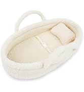 Lullaberry Cozy Dream Doll Bassinet - Baby Doll Portable Carrier - Fits for American Girl Dolls u...