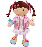 Colorful doll with detachable clothing for learning dressing skills. Features multiple fasteners and textures. Text reads 'Learn to Dress with Ease'.