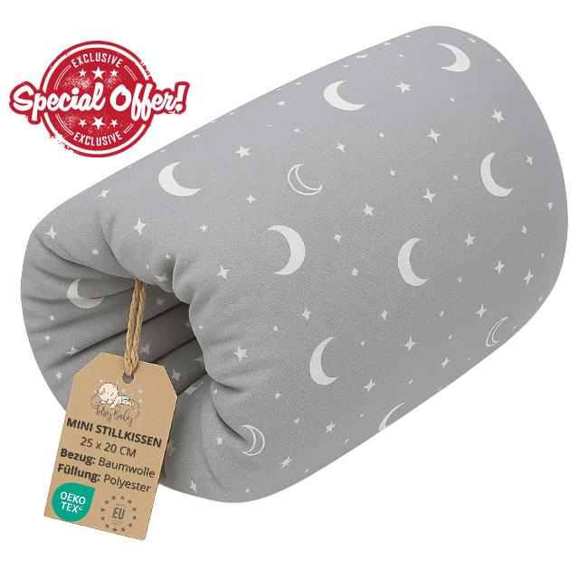 Small nursing pillow Breastfeeding and Nursing Pillow for on the go 20 cm - Nursing arm pillow and positioning pillow Baby arm nursing pillow made of soft cotton Oeko-Tex Moons