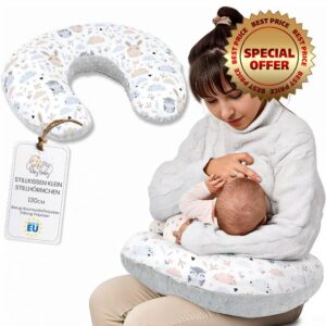 Pregnancy nursing and breastfeeding pillow 130 cm- breast feeding maternity pillows for baby and support sleeping for babies plush Oeko-Tex Owls Grey B