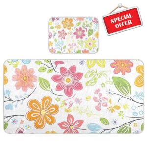 Fresh Spring Simple Colorful Flowers Cooling Baby Mattress peraining 28" x 52" Washable Bed Pads Washable for Kids