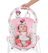 Bright Starts Disney Minnie Mouse Pop 'N Sit Portable Booster, Indoor/Outdoor Use, Floor Seat wit...