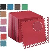 FK Sports 12mm Thick Gym Flooring Mat, Non-Skid mats, Soft Cushion EVA Rubber Foam, Interlocking ...