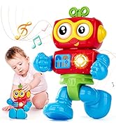 Hahaland Baby Crawling Duck Toy for 0-6 Months & 1 Year Old Boys & Girls, Musical Light Interacti...