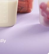 Partially visible colorful containers on a purple background. Text indicates they are food grade, environmentally friendly, and BPA free.