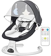 Baby Bouncer from Birth with 5 Swing Speed, 3-Stage Timer and Remote Control, Baby Swing Chair fr...