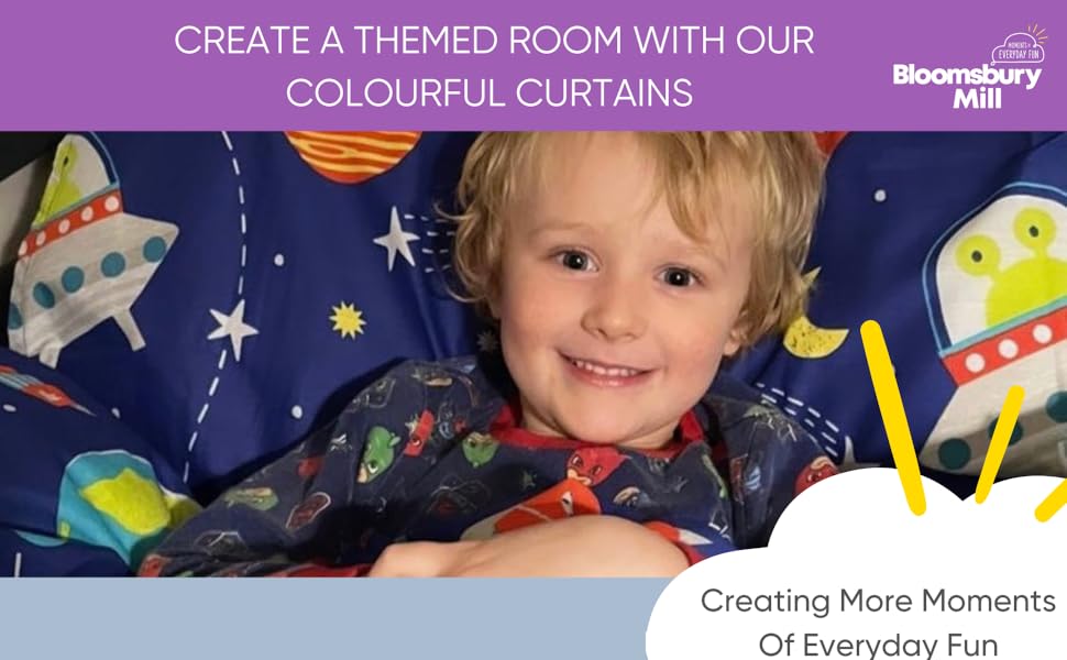 create a themed room with our colourful curtains